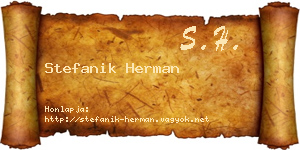 Stefanik Herman névjegykártya
